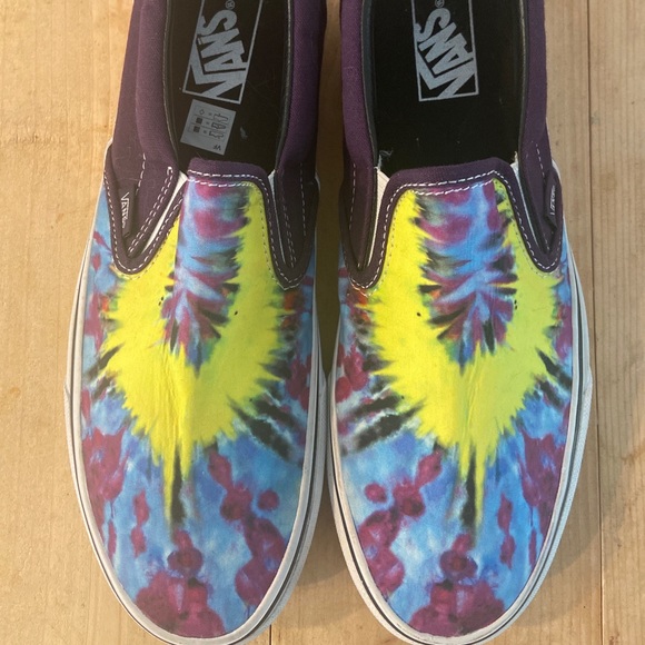 Vans Off The Wall Classic Slip On Tie Dye Hippie Mysterioso Size 10.5 Mens New - Picture 7 of 9